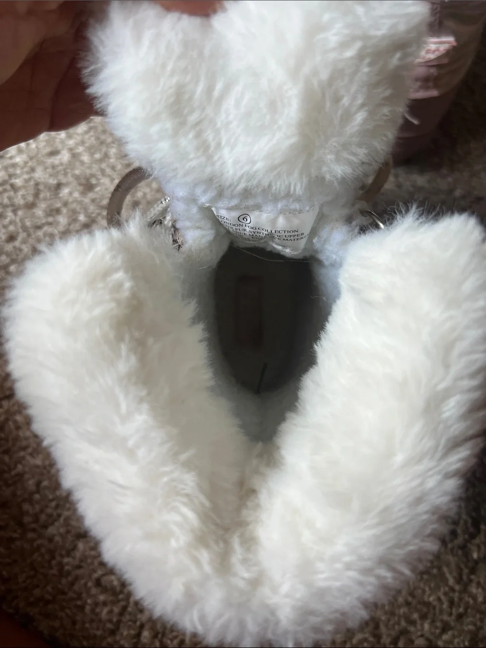 Toddler Size 6 Pink Faux-Fur Winter Boots